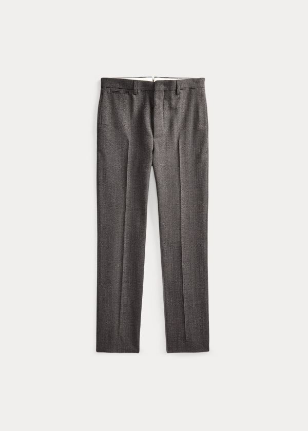 Pantalones Ralph Lauren Hombre Negros / Creme - Slim Wool Herringbone - MNCAS1328